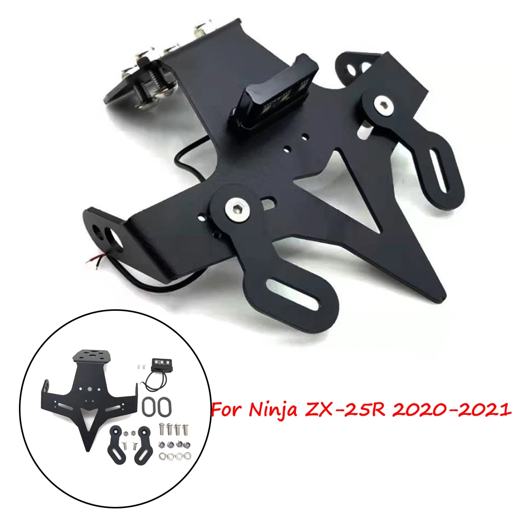 

Motorcycle Rear License Plate Holder Frame Bracket with LED Taillight For Kawasaki Ninja ZX-25R ZX25R 2020-2021