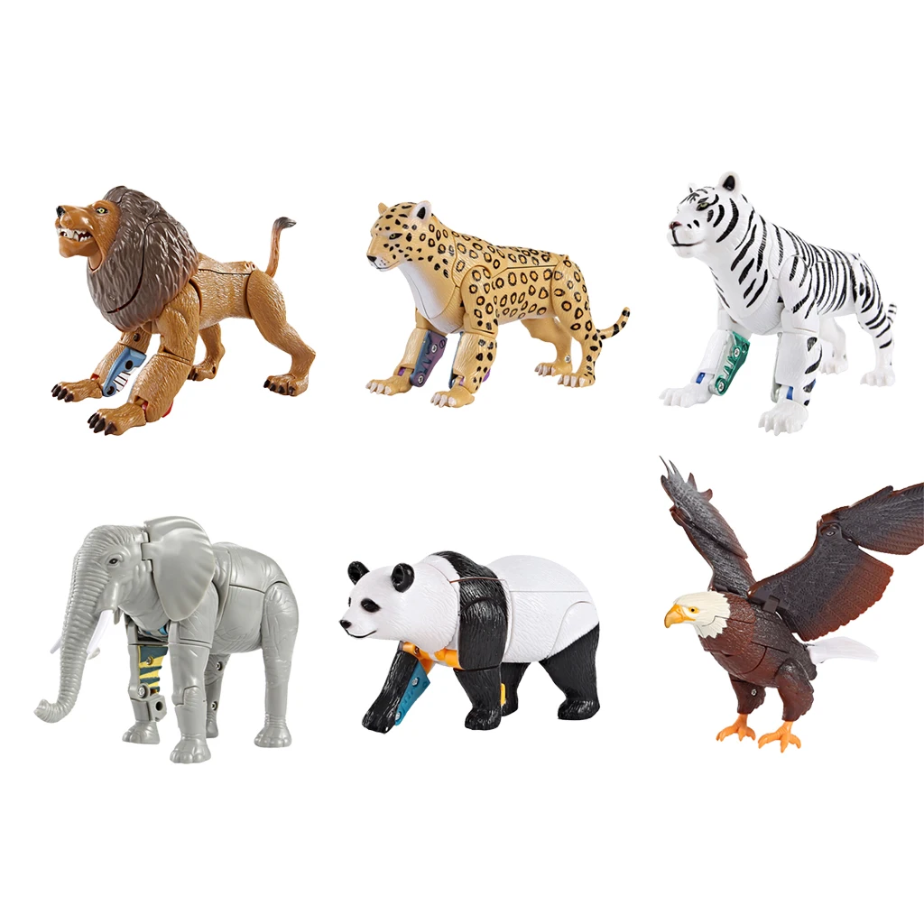 Educational Transform Animals Robot Action Figure Toy Gift for Kids Toddlers Animal Figures Model Transformation Toy