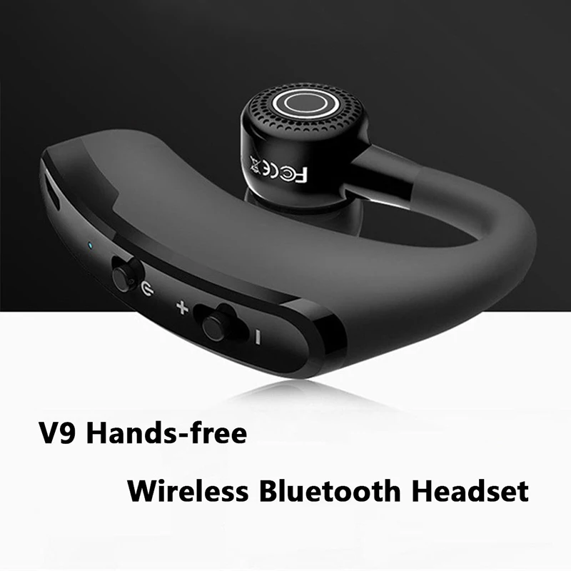 VAORLO V9 Earphone Bluetooth Driver Olahraga Headphone Nirkabel Mobil dengan Mikrofon HD Panggilan Bebas Genggam Stereo Muic Headset Bisnis V8