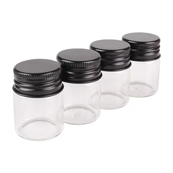 5pcs 15ml 30*40mm Glass bottle with Black Aluminum Caps Glass Jars Potion bottles Glass vessels Glass Vials for Art Craft