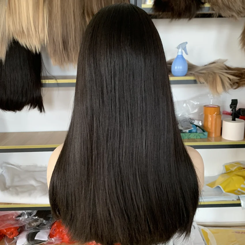 

European virgin hair silk top bob wig with lace front natural black color skin top Jewish wig 20 inches Free Shipping