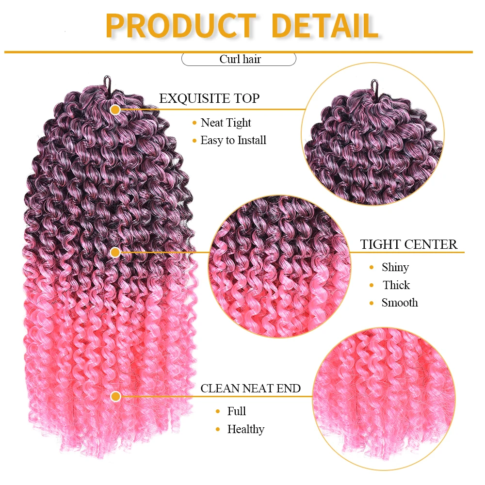 Afro Kinky Twist Crochet Hair Synthetic Curly Omber Marley Braids Braiding Hair Extensions For Black Women 8-12inch Lizzy Hair