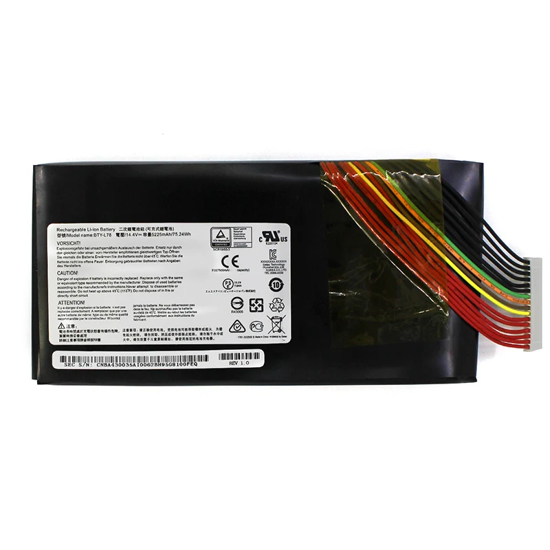 

BTY-L78 New 5225mAh Laptop Battery For MSI GT62 GT62VR GT80 GT80S GT73 GT83 GT73VR GT83VR 6RE-026CN 2QE-035CN 11.1V