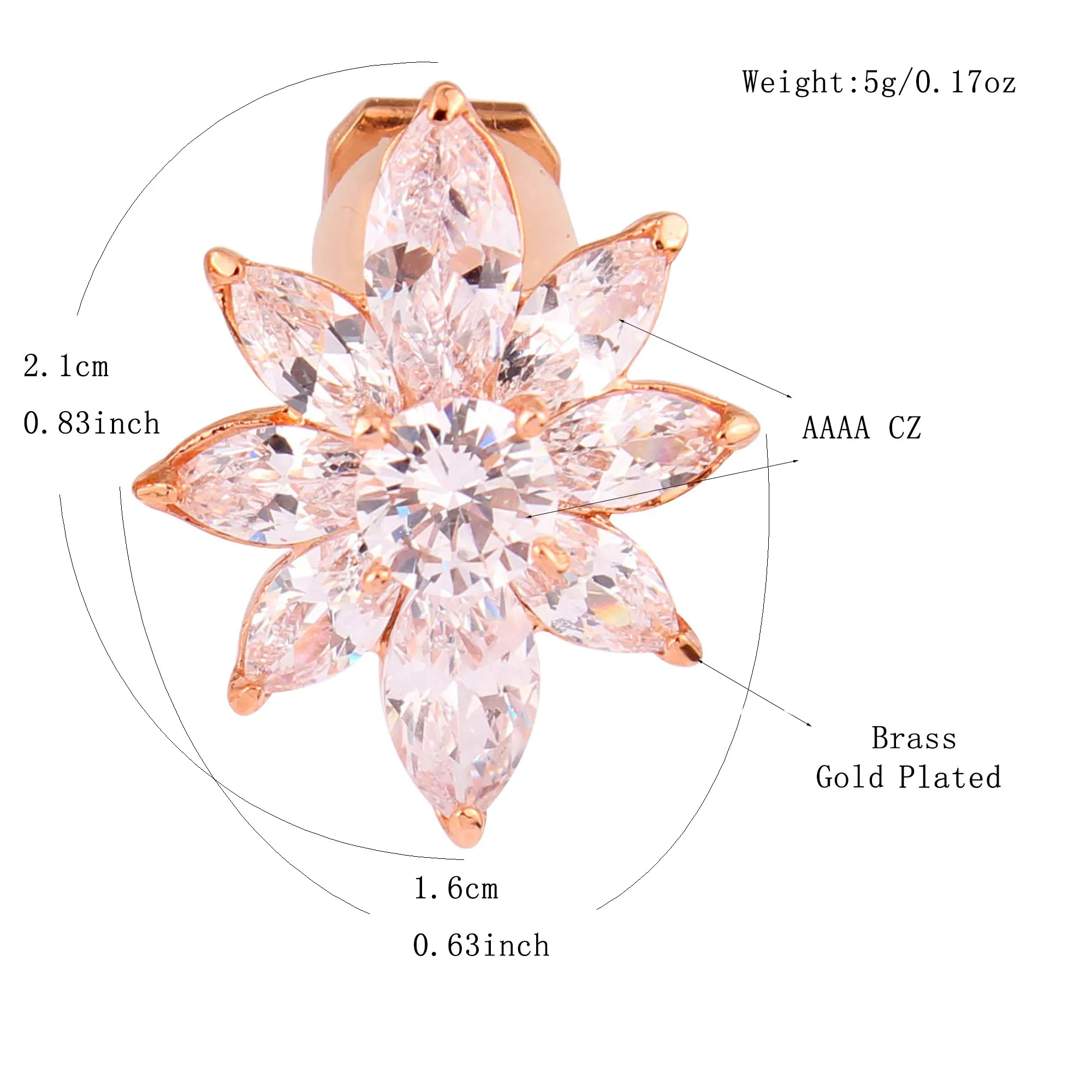 WENHQ New Arrival Stud Clip on Earrings No Pierced for Women High Quality AAA Cubic Zircon Cuff Earrings No Ear Hole Ear Clip