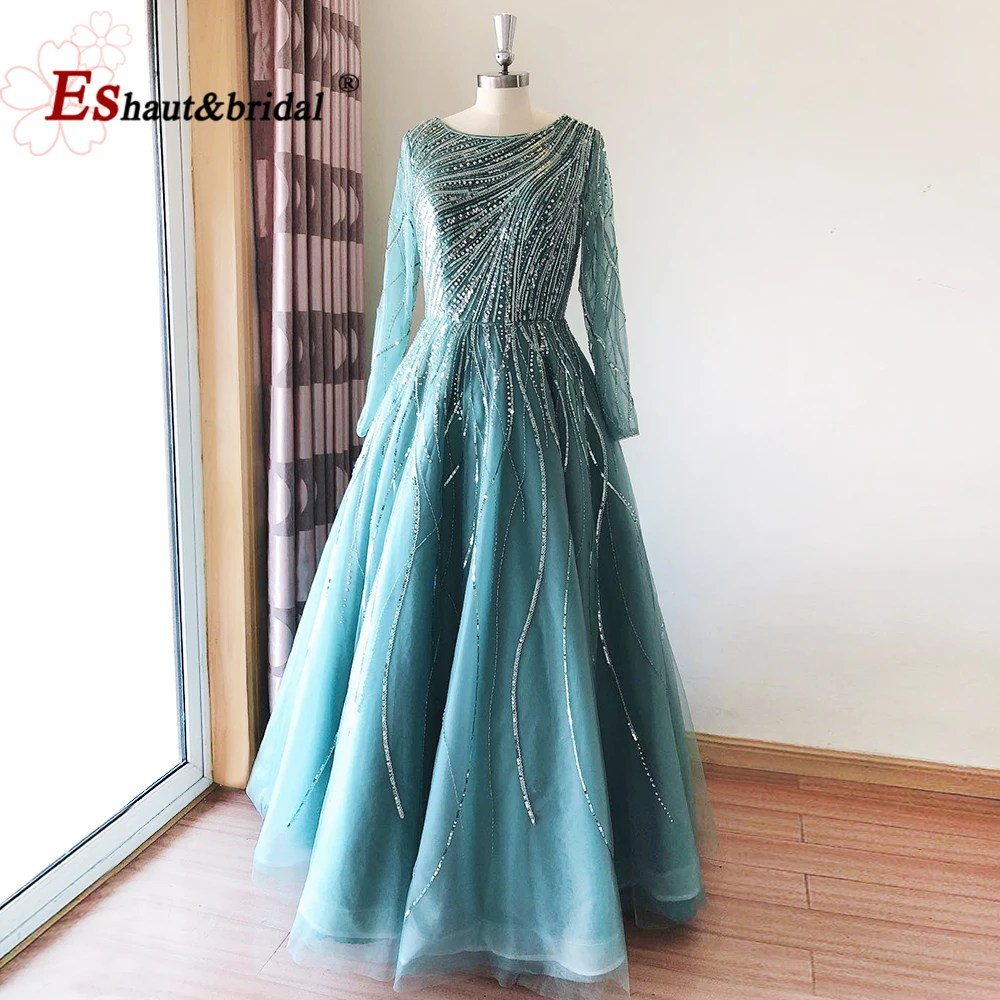 Elegante dubai noite vestidos para as mulheres 2023 um ombro aline contas de chá artesanal comprimento formal casamento vestidos festa baile