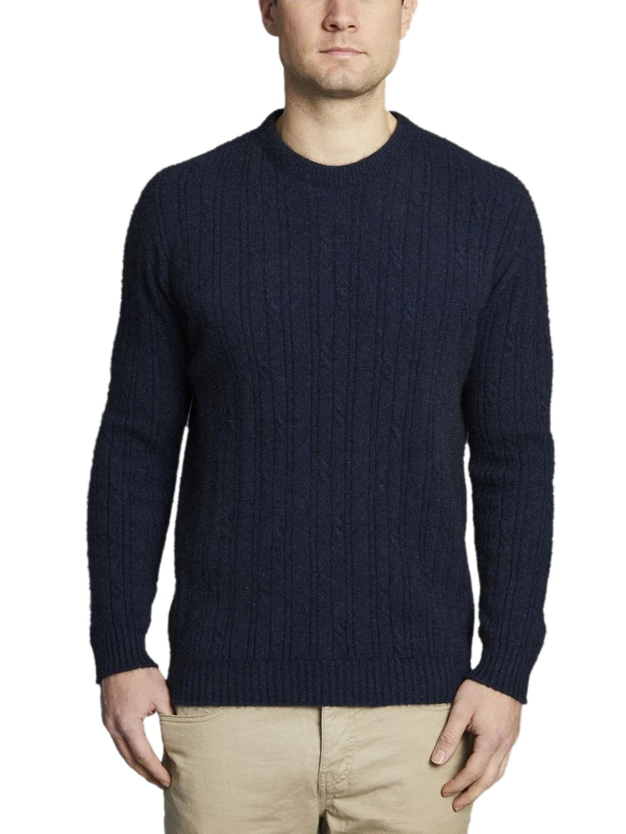 Men\'s Soft Merino wool Thermal Stitch Crewneck Sweater