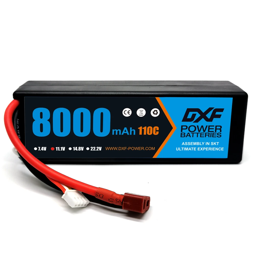 2PCS DXF Battery 2S 3S 4S lipo 7.4V 11.1V 14.8V 8000mAh 110C 5mm HardCase For Car Helicopter Quadcopter Truck Boat