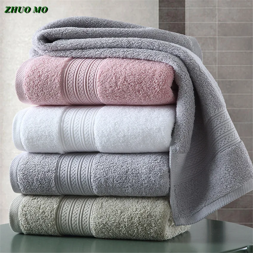 

ZHUO MO-Pakistan Cotton Bath Towel, Super Absorbent Terry, Large and Thick, Adults Bathroom Towels, 150x80cm, 1Pc