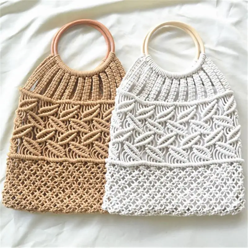 New Rattan Cotton Bag Summer Girl Handbag Beach Bag a6210