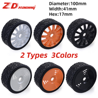 ZD Racing 100mm Rubber Tyres Wheels 17mm Hex for Redcat HSP HPI Kyosho Hobao Team Losi Carson 1/8 Buggy On-road RC Car