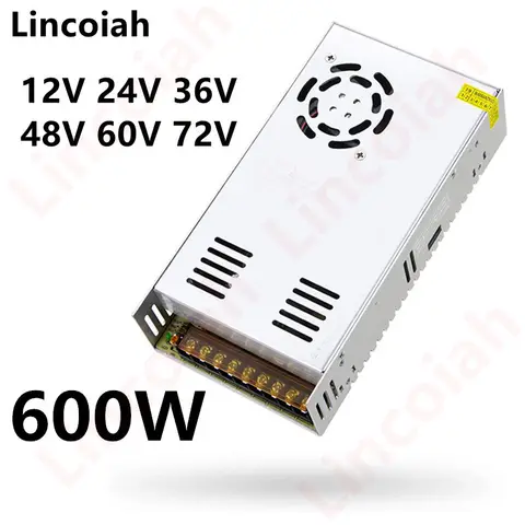AC 100-240V 스위칭 전원 공급 장치 DC 12V 24V 36V 48V 60V 600W 10A 12.5A 13.8A 25A 50A 어댑터 LED 라이트 스트립 3D 프린터