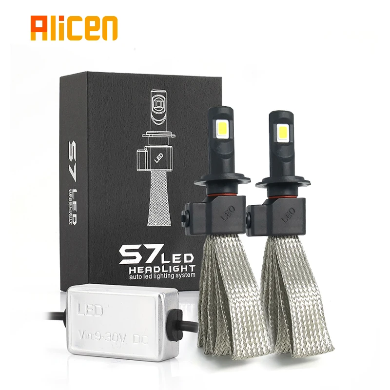 

H7 LED H4 Car headlight bulbs H11\H8\H9 HB3 9005 HB4 9006 H1 880\881\H27 6000K LED Car\fog light No fan \ interference rejection