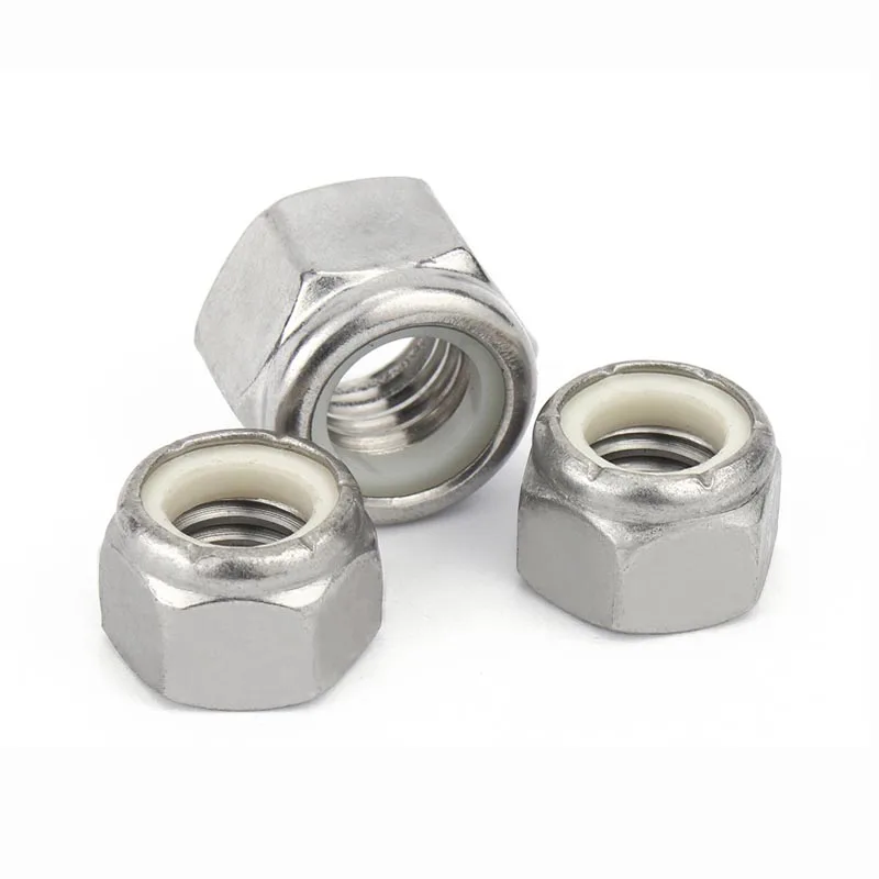 1/25pcs UNC/UNF 2 4 6 810# 1/4 5/16 3/8 7/16 to 3/4-16 304 Stainless Steel Hex Nylon Insert Lock Nut Self-locking Nylock Locknut