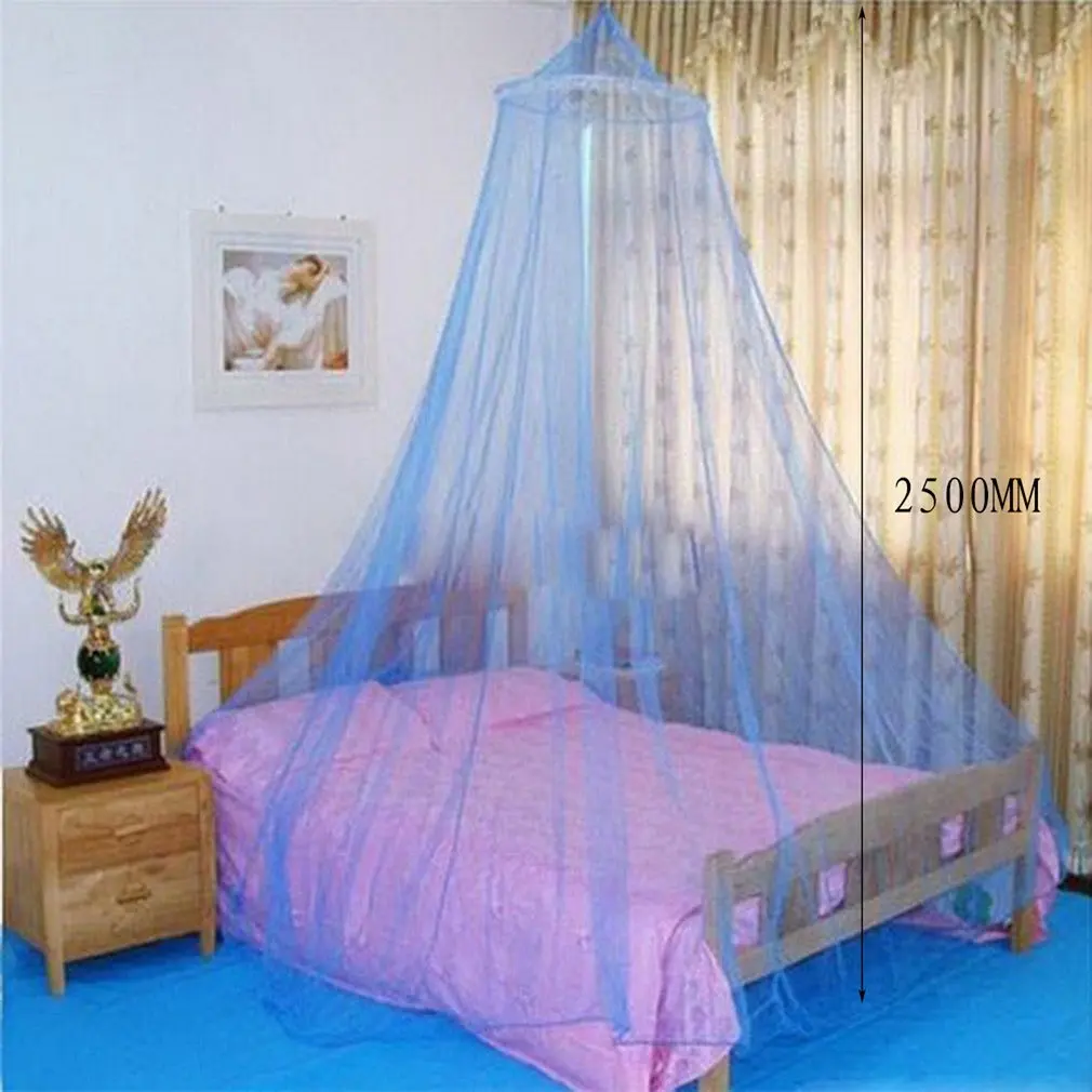 

Summer Round Lace Insect Bed Canopy Netting Curtain Polyester Mesh Fabric Home Use Elegant Hung Dome Anti Mosquito Net 8 Color