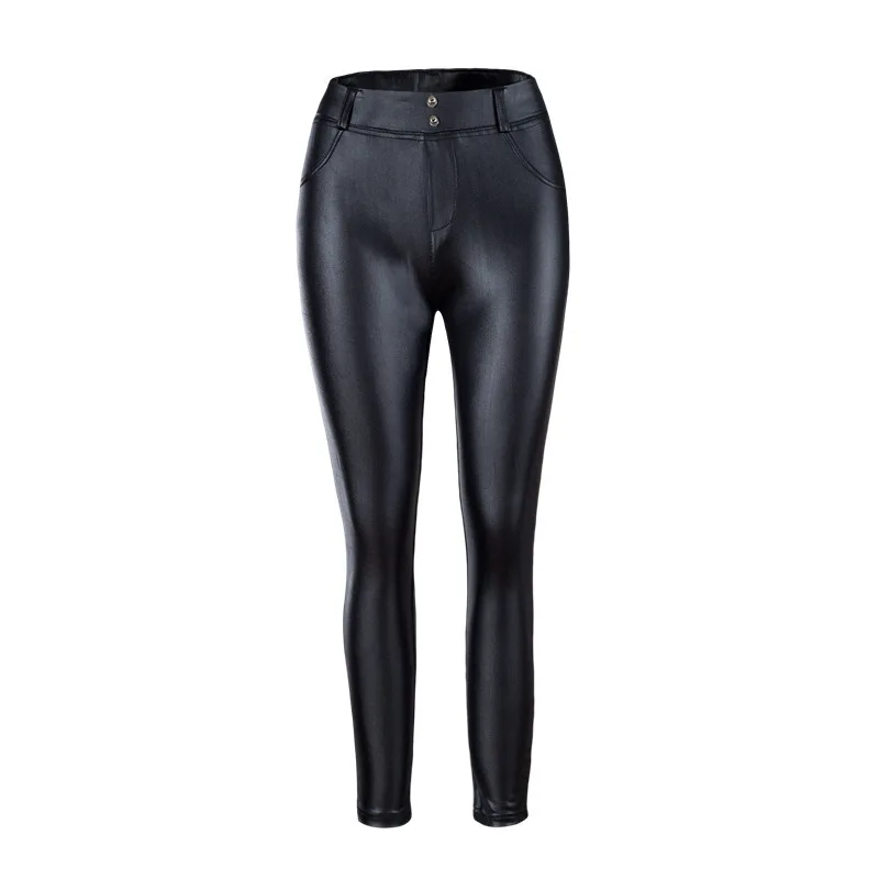 

Faux Leather Pants Women Elastic Zipper Leather Pants Trousers 2020 Leren Broeken