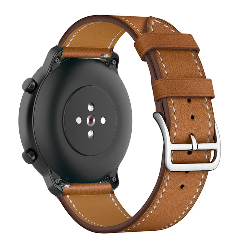 20mm/22mm Leather Strap For Amazfit GTS/4/2/2e/3/GTS2 Mini/GTR/4/3/Pro/GTR2/47mm/42mm/stratos correa Bracelet Amazfit bip band