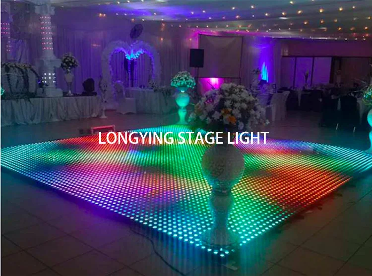 8*8 64 Dot RGB 3in1 SMD 5050 Piksel LED Video Lantai Dansa untuk Acara Klub Pesta Pernikahan Layar Tirai Bintang