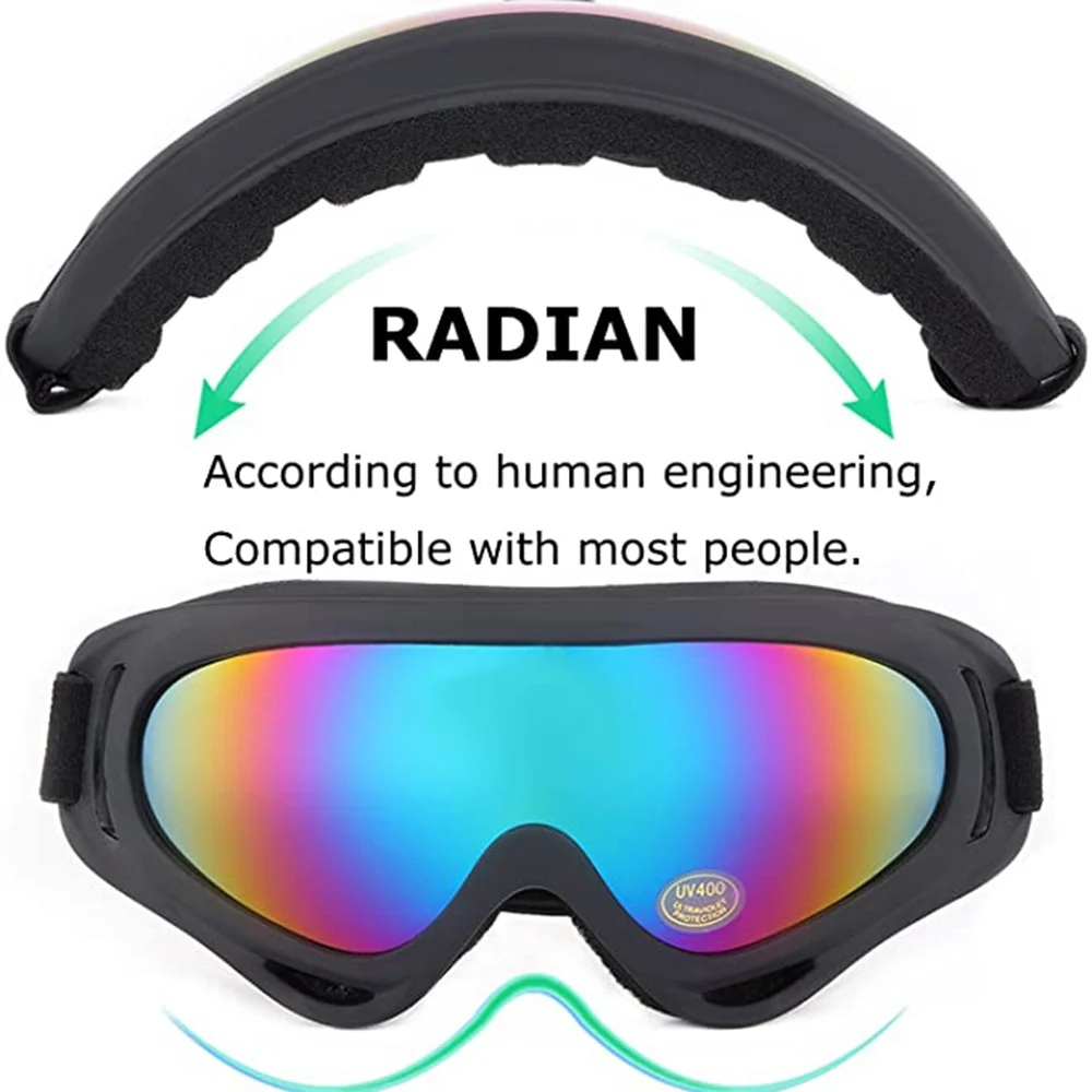 Windproof Snow Glasses, Ski Goggles for Professional, X400 UV Protection, Skate Skiing