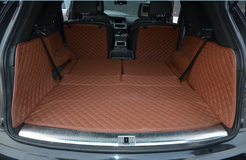 

High quality! Special car trunk mats for Audi Q7 7 seats 2014-2006 waterproof durable boot carpets cargo liner mats for Q7 2010