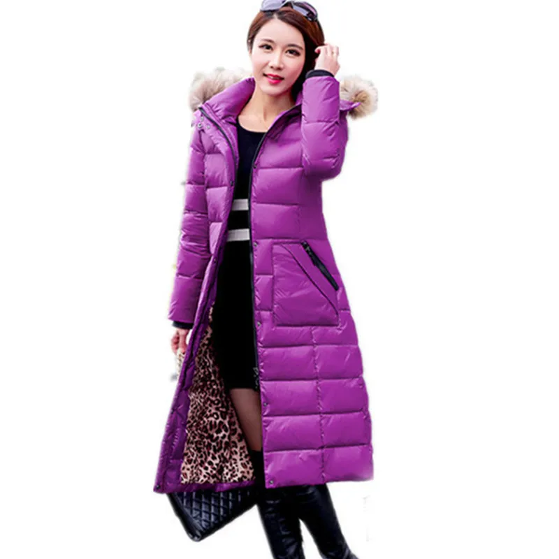 

Women Quality Hooded High Slim Coat White Duck Down Jacket Winter Female Warm Coats Casacos De Inverno Feminino WXF155 s