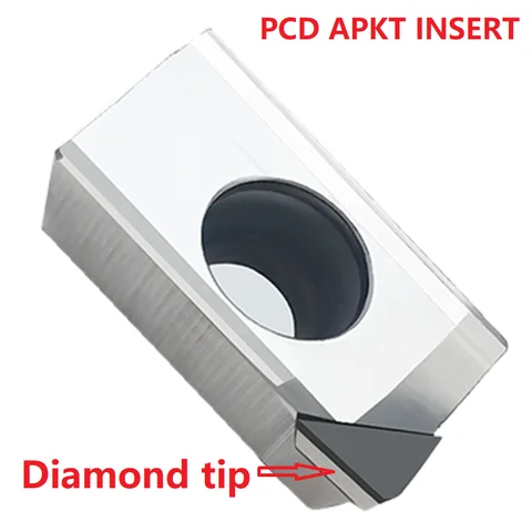 Apkt1604 Diamond Milling Cutter Insert APMT APKT 1135 PCD Aluminum Alloy End Mill Tool CNC Carbide Body CBN Turning Lathe Blade