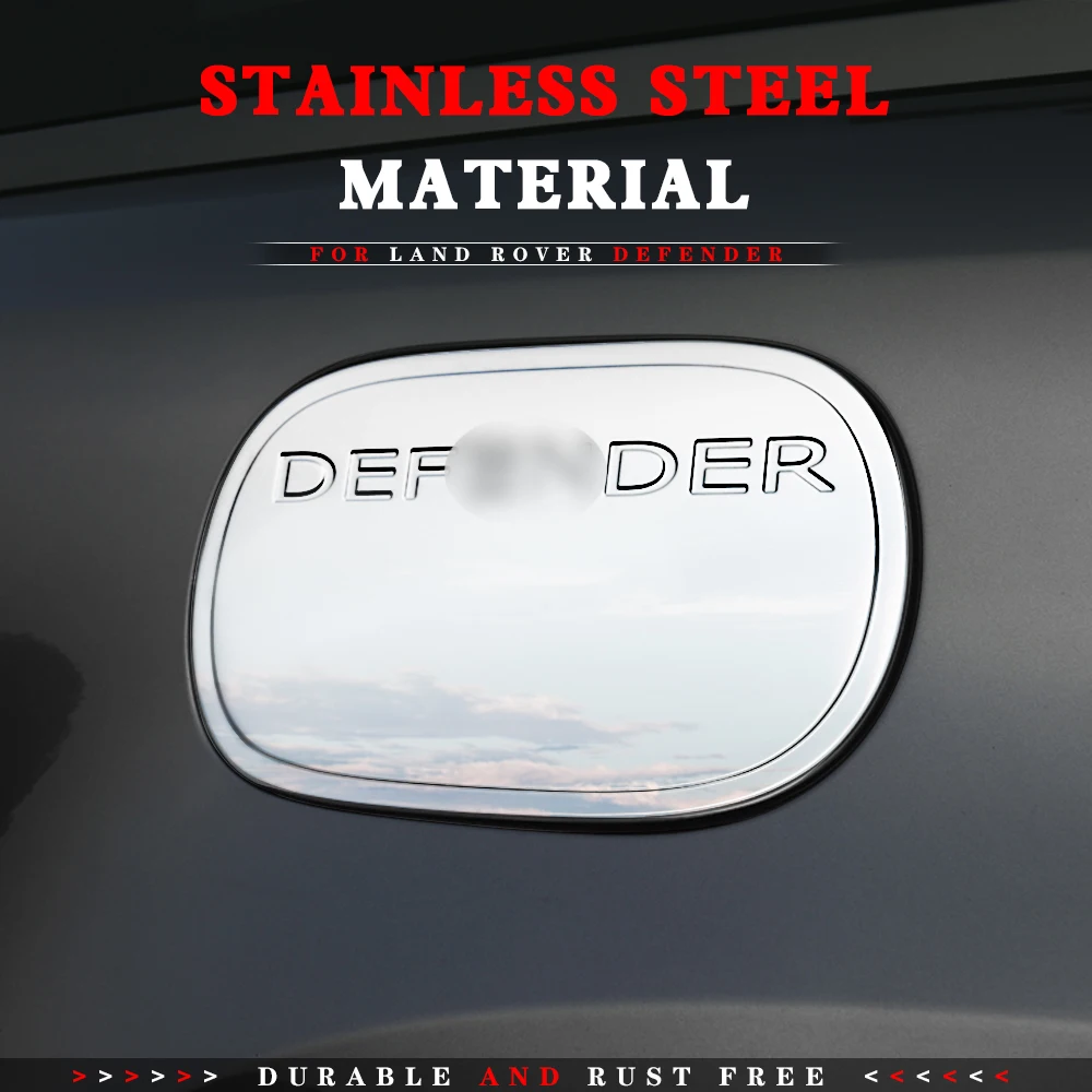 

1PC Stainless steel For 2020 land rover defend Auto Car Gas Fuel Tank Cap Exclusive Logo Cover Decorative Accessories