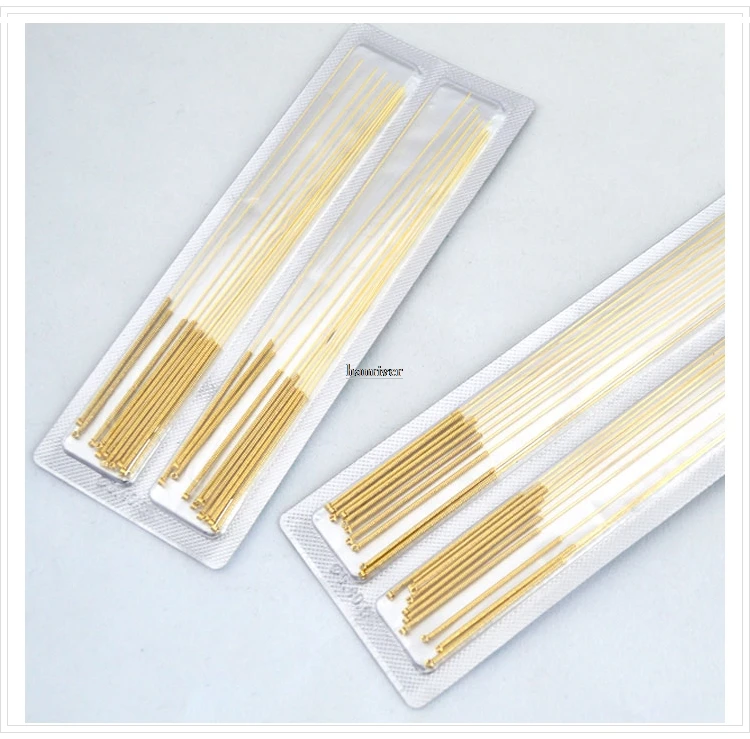 Fully Gilded Acupuncture Needles Chinese Medicine Golden Acupuncture Needles 20pcs