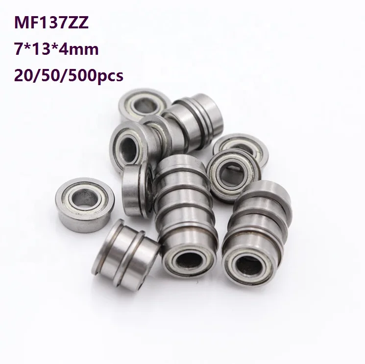 

20pcs/50pcs/500pcs MF137ZZ MF137 ZZ MF137-ZZ Mini Flange Bearings 7x13x4mm Deep groove Ball Bearing Miniature 7*13*4mm