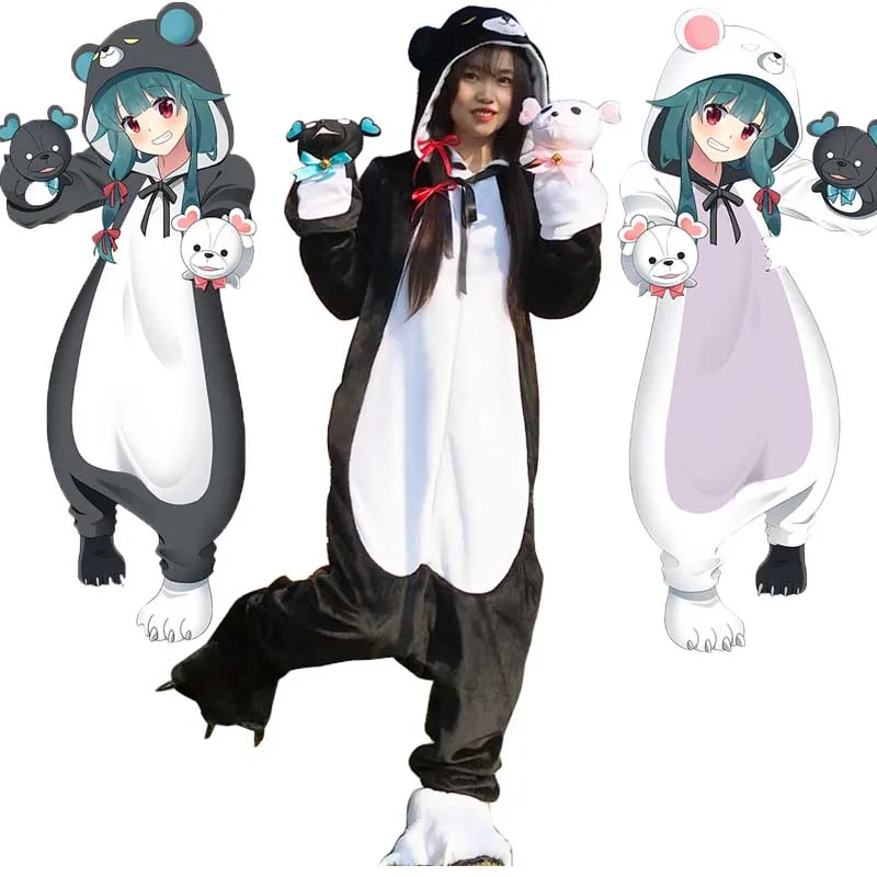 Kuma-Pyjama Ours Kuma pour Homme et Femme, Costume de Cosplay Anime, Combinaison Trempée, Double Face, Goutte, Vêtements de Nuit pour la Maison, Ultraviolets