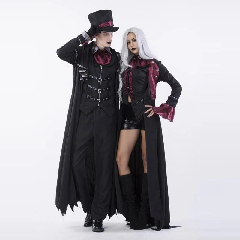 

Men and Women Vampire Count Cosplay Halloween Costumes Aristocratic Dress masked ball Carnival Masquerade Nightclub Dance Suit