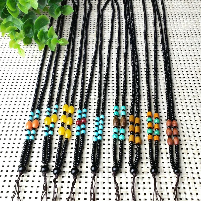 10pcs Hand-woven glass bead chain hanging chain jade pendant hanging chain wild lanyard jade wholesale market direct batch