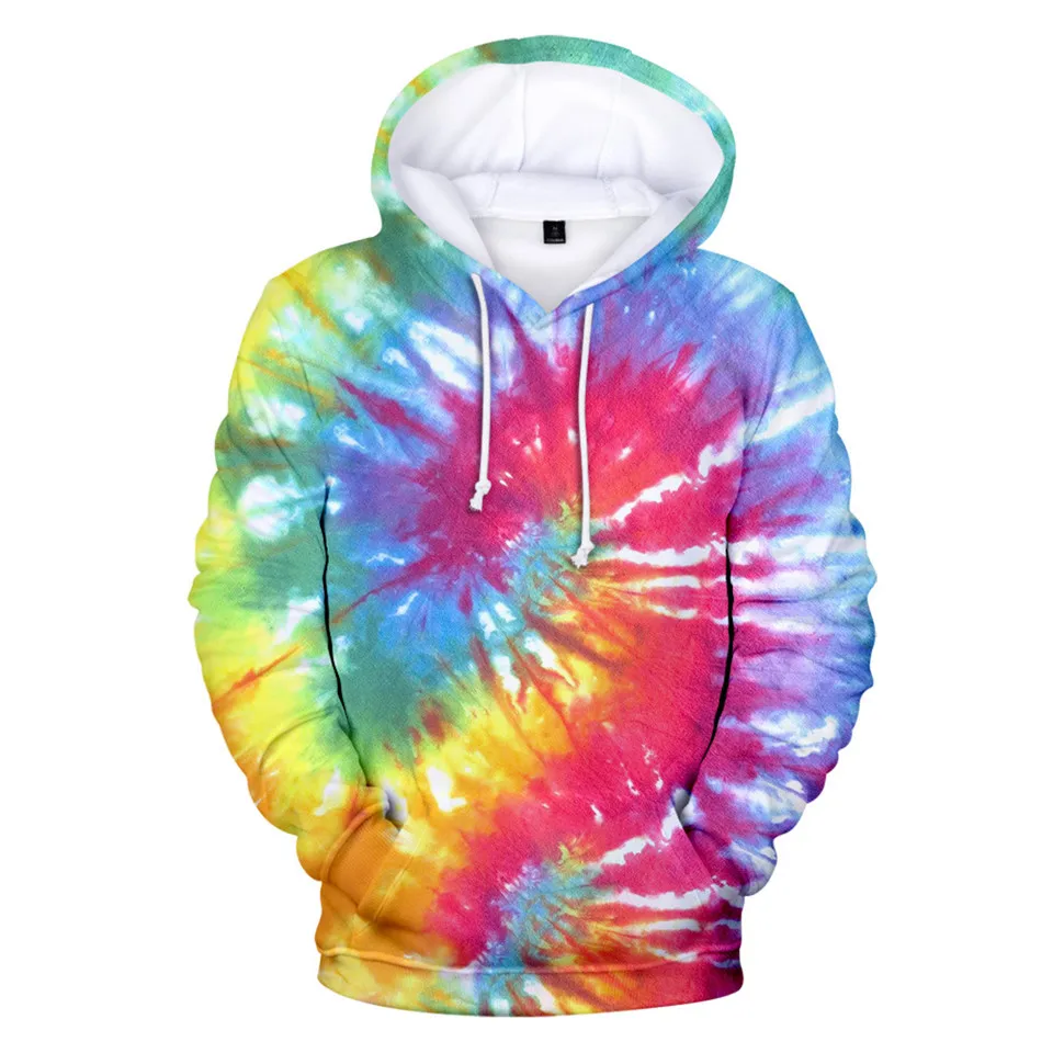 Tie Dye Hip Hop Dizzy Arts 3D Sweatshirt Women/Men Pullovers Hoodies Harajuku Streetwear Tops Psychedelic Vortex Boys Jacket Top