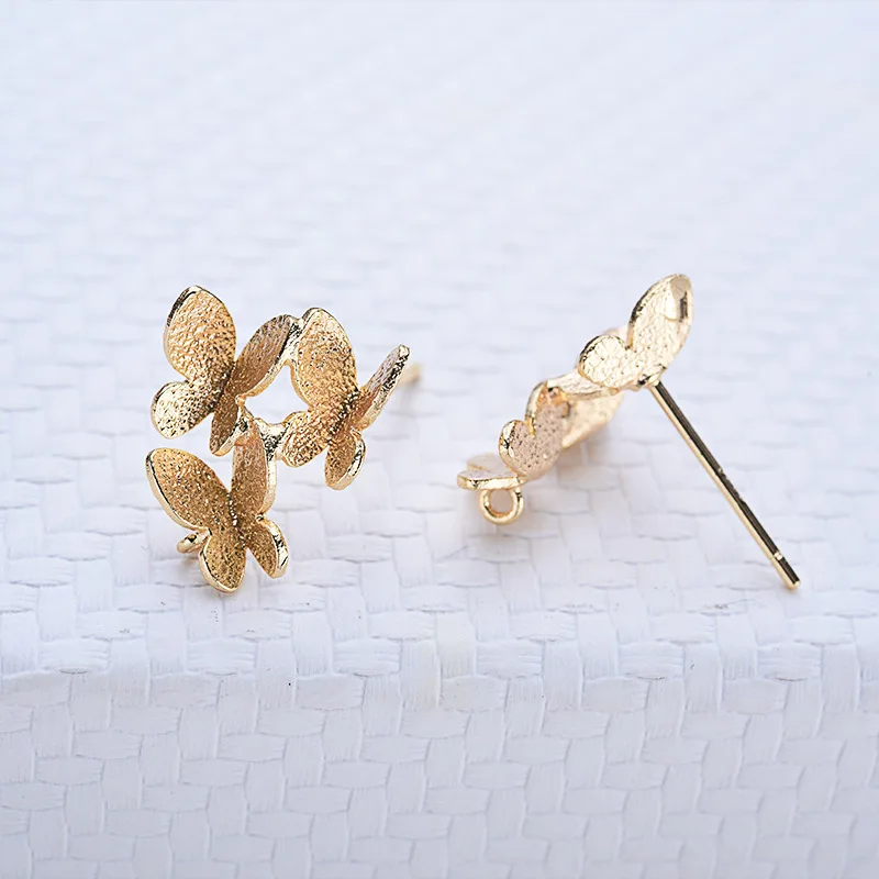 6pcs Butterfly Earring Base Charm High Quatily Ear Pins  Connector Pendant Findings DIY Jewelry Making