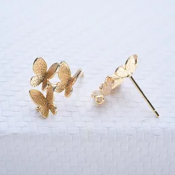 6pcs Butterfly Earring Base Charm High Quatily Ear Pins  Connector Pendant Findings DIY Jewelry Making