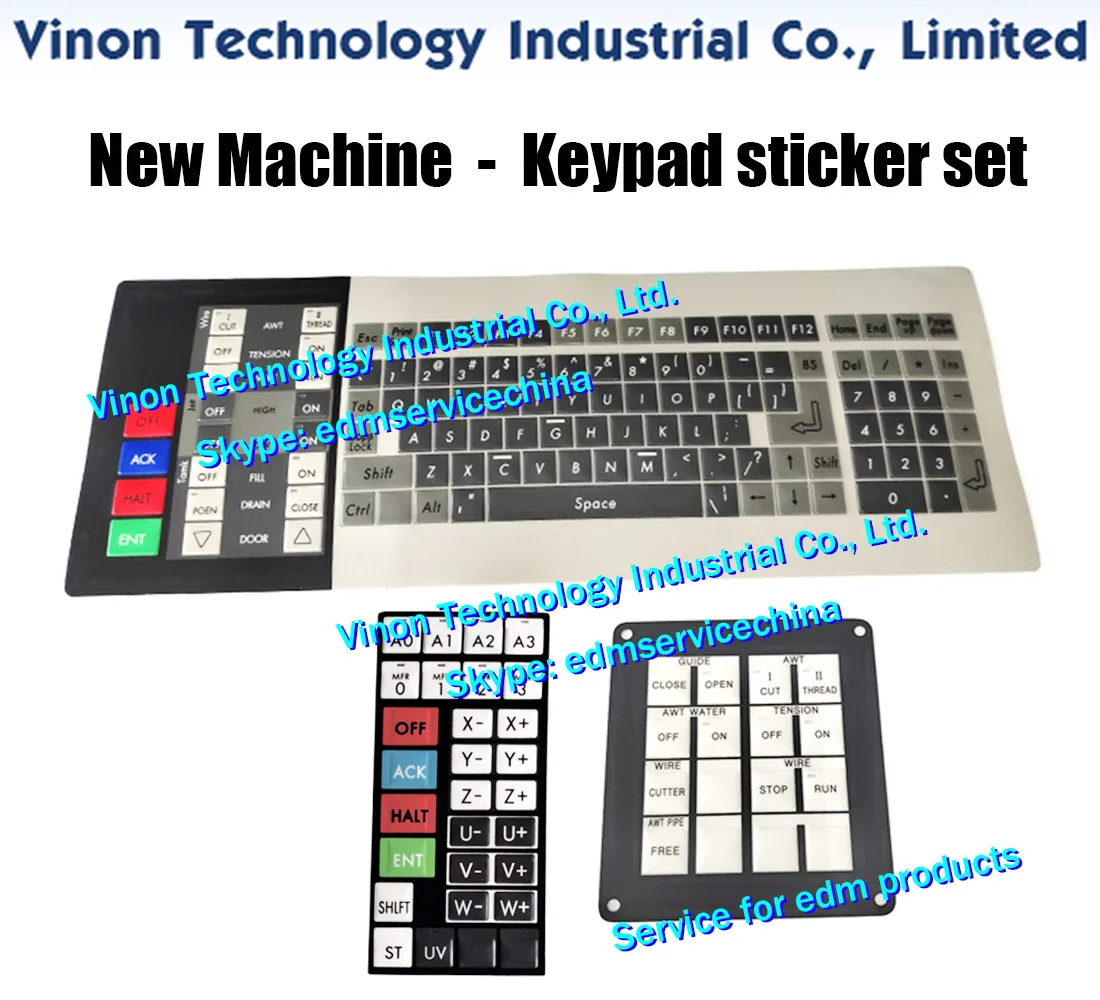 (3pcs/set) new type AD,AG Keyboard Panel Set for S odick wire edm machines, EDM Keypad sticker set AG400,AD360