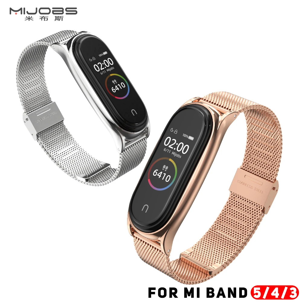 สร้อยข้อมือสำหรับ Miband 3 4 5 6โลหะ Correa สำหรับ Mi 6สาย Opaska สำหรับ Xiaomi Mi 5สายรัด Correas Mi3 NFC Global สายรัดข้อมือ