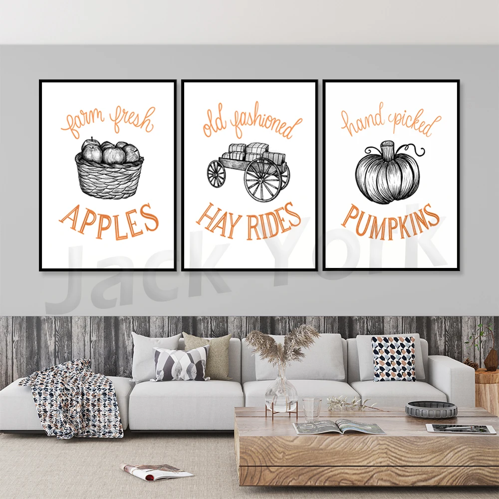 Autumn Harvest Trio digital downloads, printable art, wall art, posters, printables