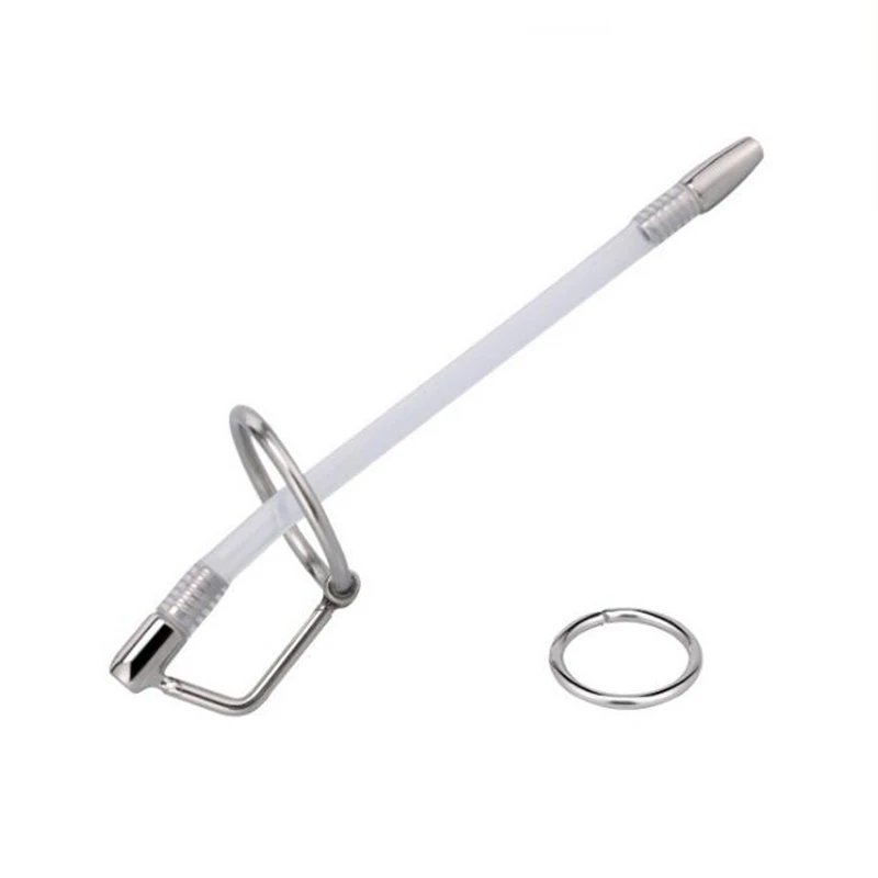 

Hollow Urethral Catheter With Silicone Tube Metal Urethral Sound Penis Plug Urethra Stimulate Dilator Masturbation Rod sex toys