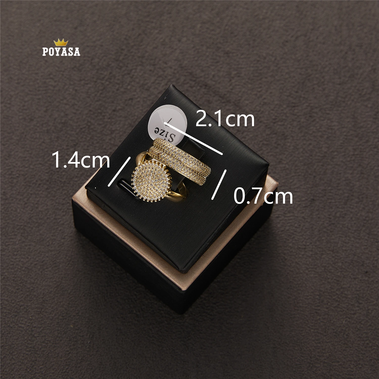 Finger Rings Women Round Crystal Caesar Ring Gold Color Ethnic Wedding Jewelry Ring