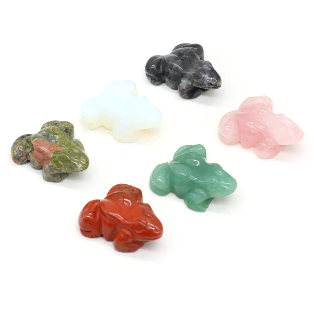 Kamienie naturalne Unakite Rose Quartz Ornament żaba kształt trójwymiarowy koralik DIYStone Home biżuteria dekoracyjna prezent