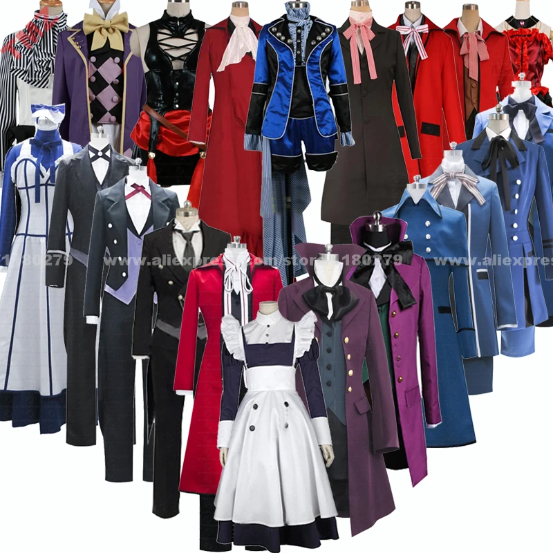 

Black Butler Mey Rin Kuroshitsuji Sebastian Female Male Group of Characters Anime Cosplay Costume,Customized Accepted