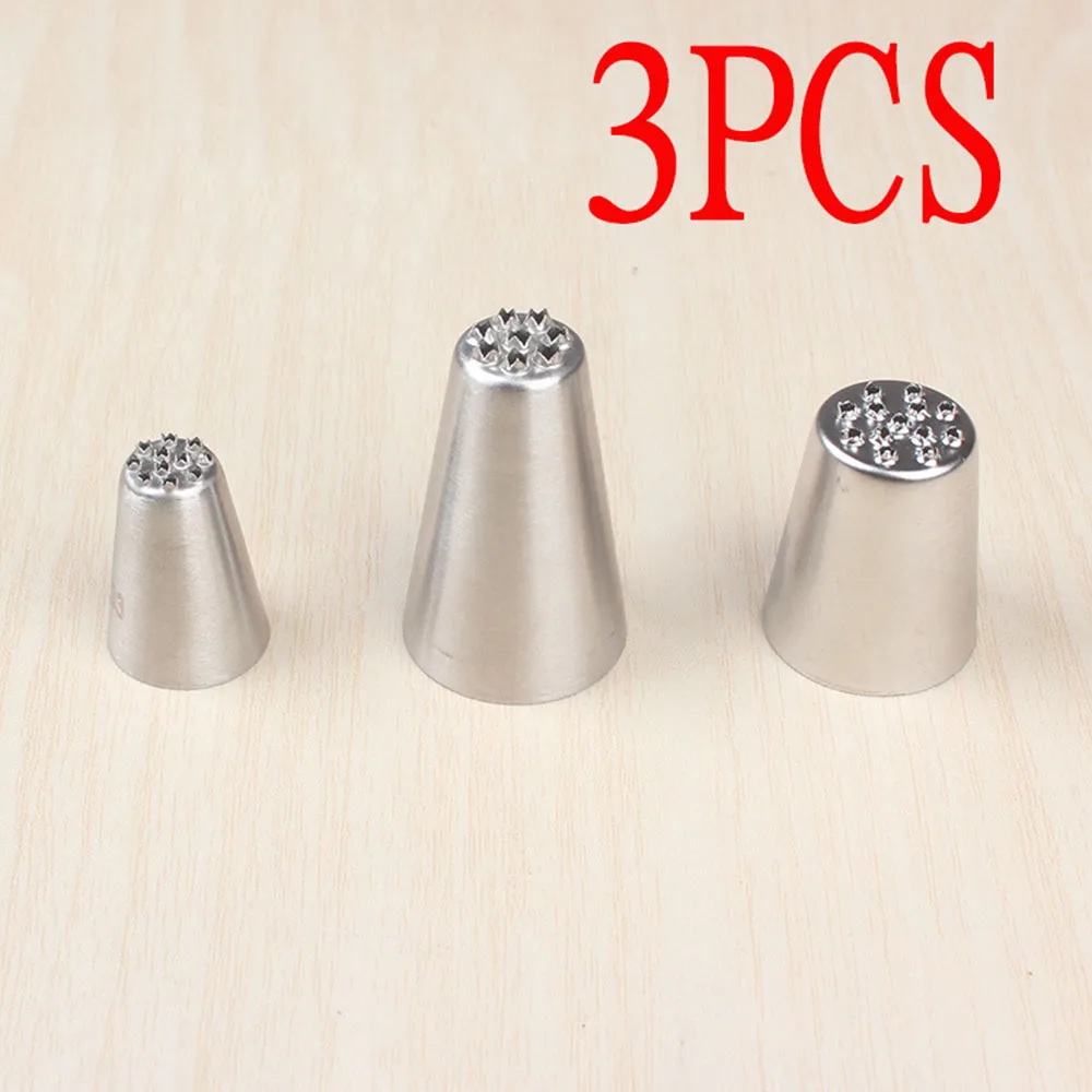 3 stks Gras Vorm Icing Piping Nozzles Rvs Crème Decoratie Mond Cake Nozzle Gebak Bakken Tools