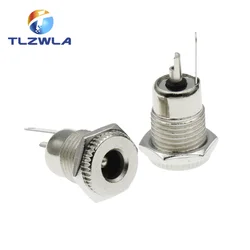 5PCS/LOT DC099 5.5 mm x 2.1mm DC Power Jack Socket Female Panel Mount Connector Metal DC-099 Open Hole 11MM 5.5*2.1 5.5*2.5