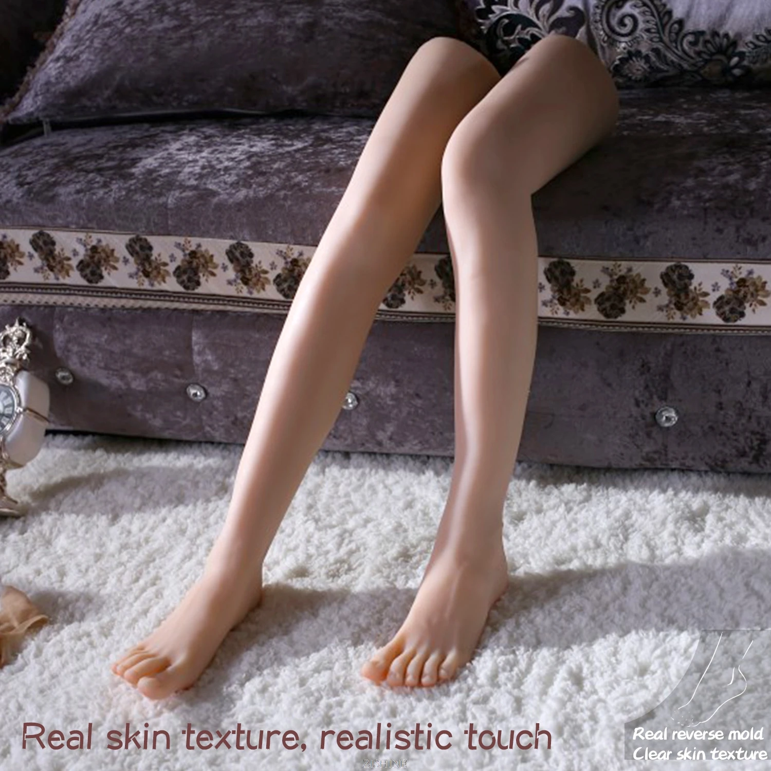 Silicone Foot Model Cloned Female Fake Plastic Mannequin Long Leg Sketch Medicine Stage Nail Practice Props Zishine 3906L