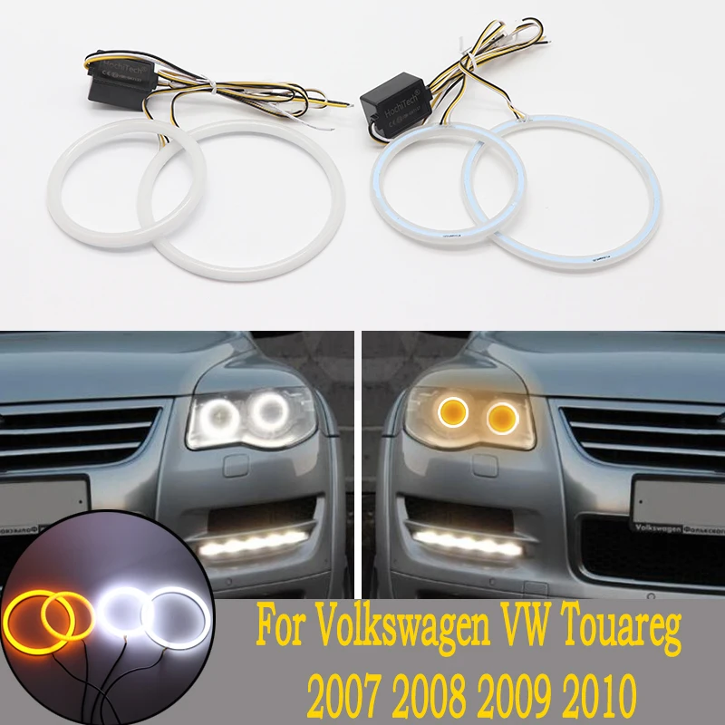 SMD cotton lamp two-color white and yellow LED angel eyes DRL Accessories for Volkswagen VW Passat B6 Magotan 2006 2007-2010