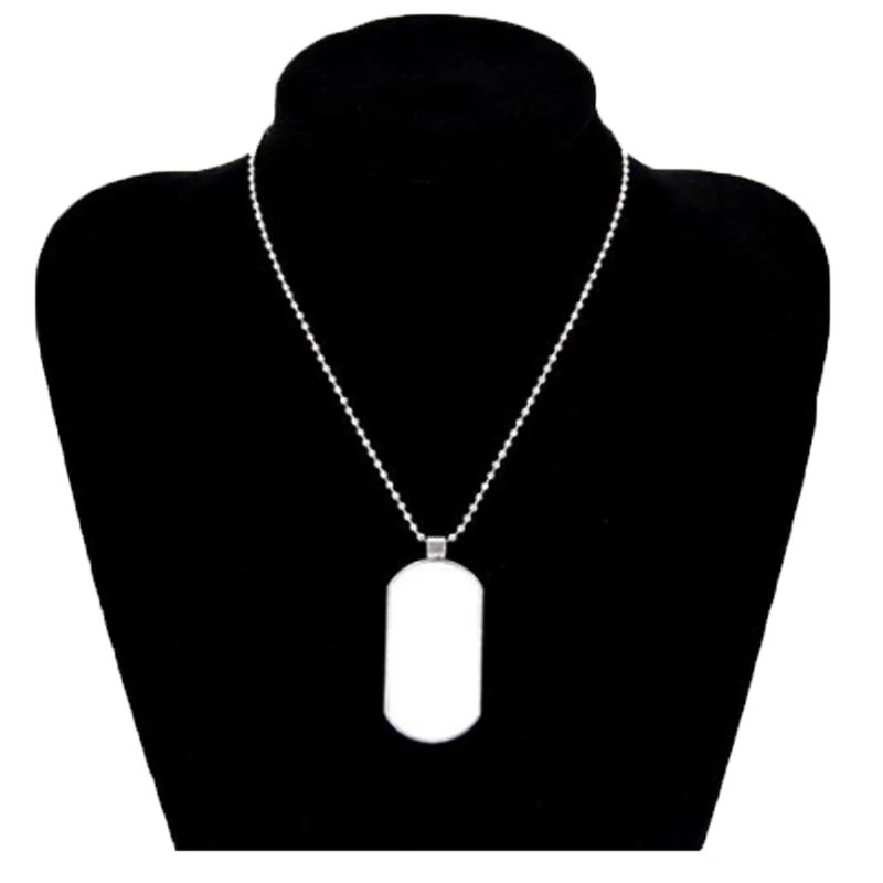 

10pcs/Lot Custom Logo Stainless Steel Silver Nameplate Military Brand Pendants Necklace ID Dog Tag Sublimation Jewelry Blanks