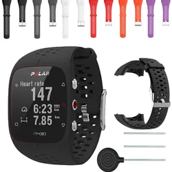 Pulseira respirável de silicone, pulseira de relógio inteligente de reposição de borracha para polar m430 m400, acessórios de pulseira