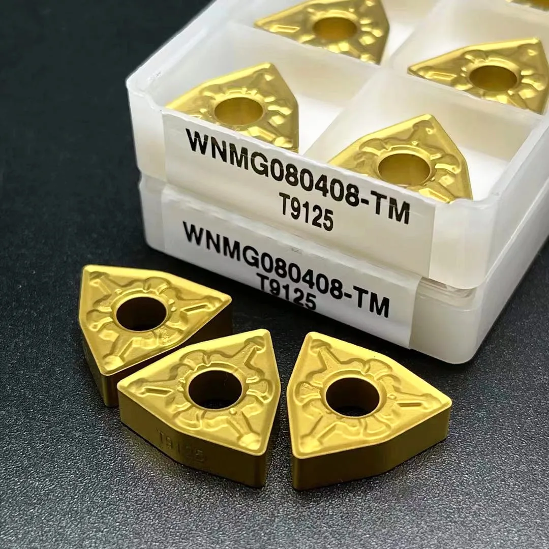 ตัวแทรก T9125คาร์ไบด์ WNMG080404 WNMG080408 TM mesin bubut CNC เครื่องมือ080408เหมาะสำหรับเหล็กกล้าแบบแข็ง
