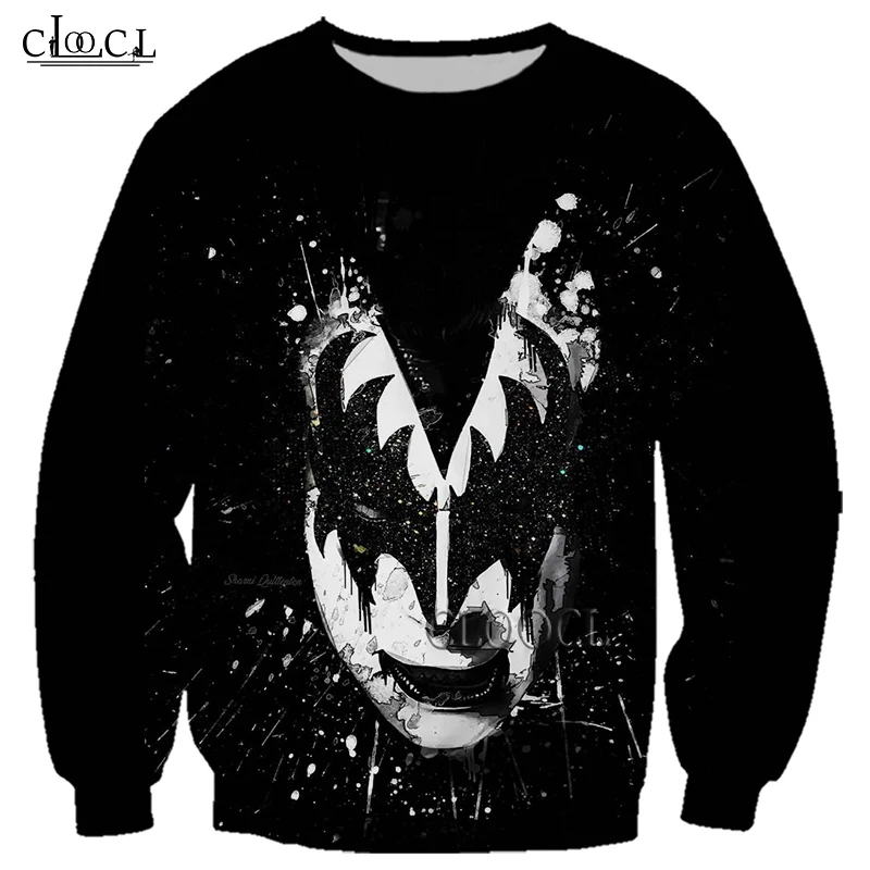 HX Newest Rock Singer KISS Band 3D Print Men Women Sweatshirt Fashion Hip Hop Long Sleeve Casual Harajuku Tops Drop Shipping