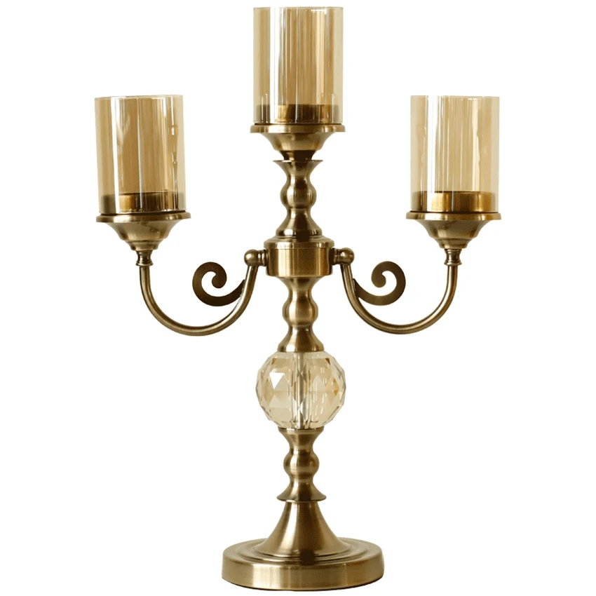 Luxury Glass Candle Holder, Vintage Table Centerpieces, Candlestick, Home Decoration Accessories, Party Centerpiece